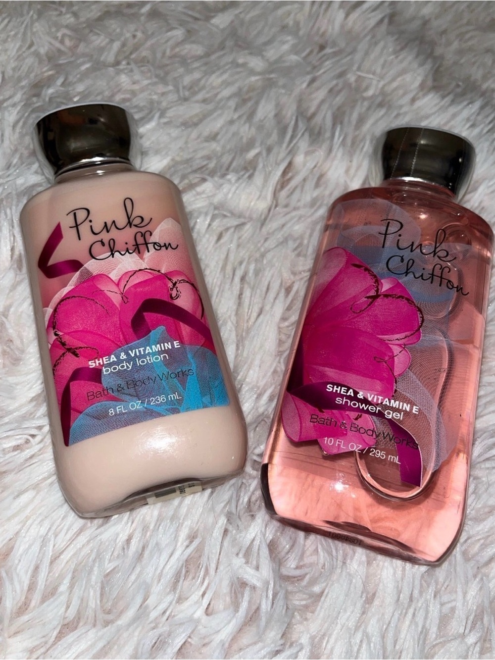 Bath & Body Works Pink Chiffon Shea & Vitamin E Lotion and Shower Gel